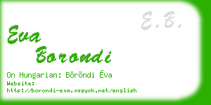 eva borondi business card